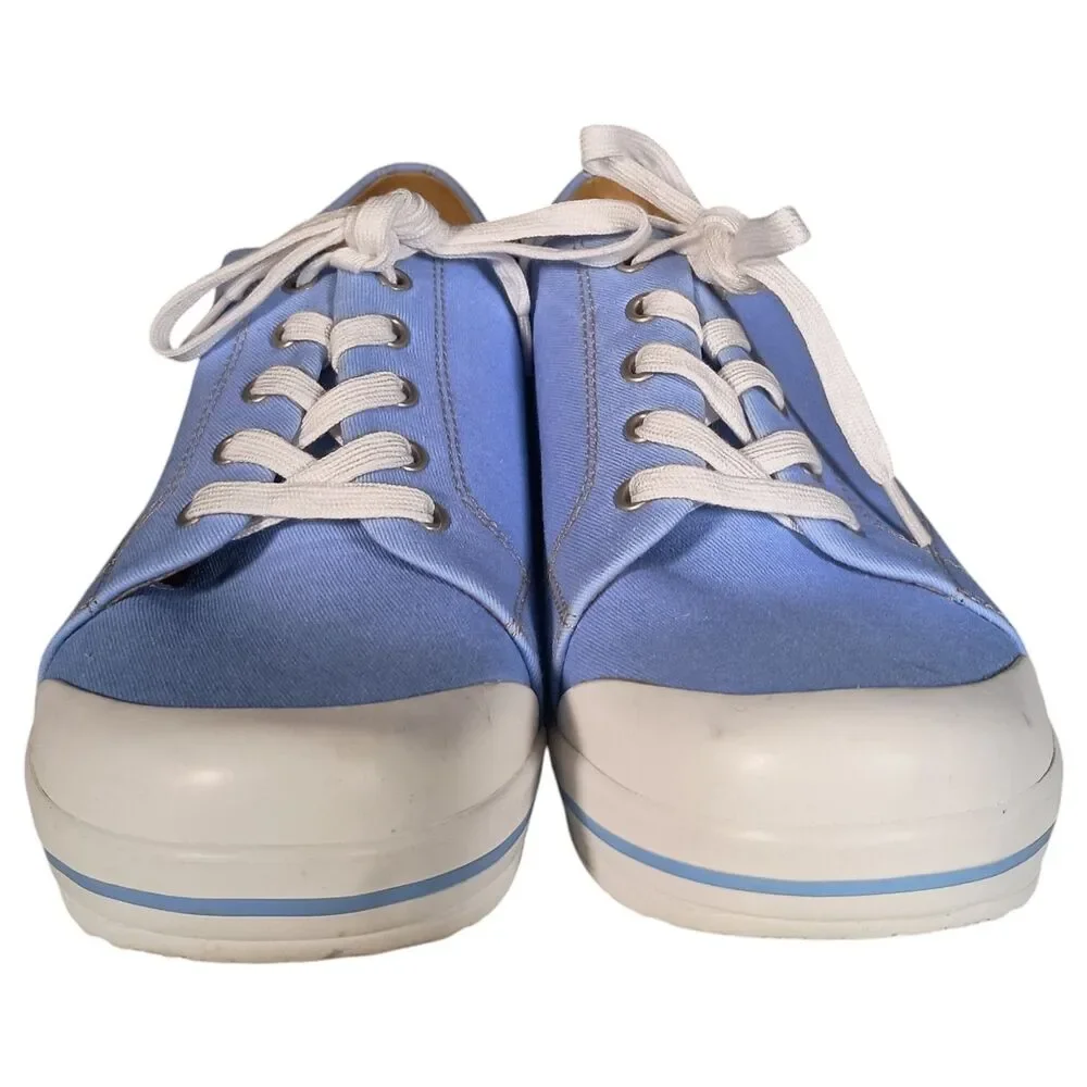 Dansko Veda Vegan Canvas Slip Resistant Platform Sneaker Clog Blue Women 11.5-12